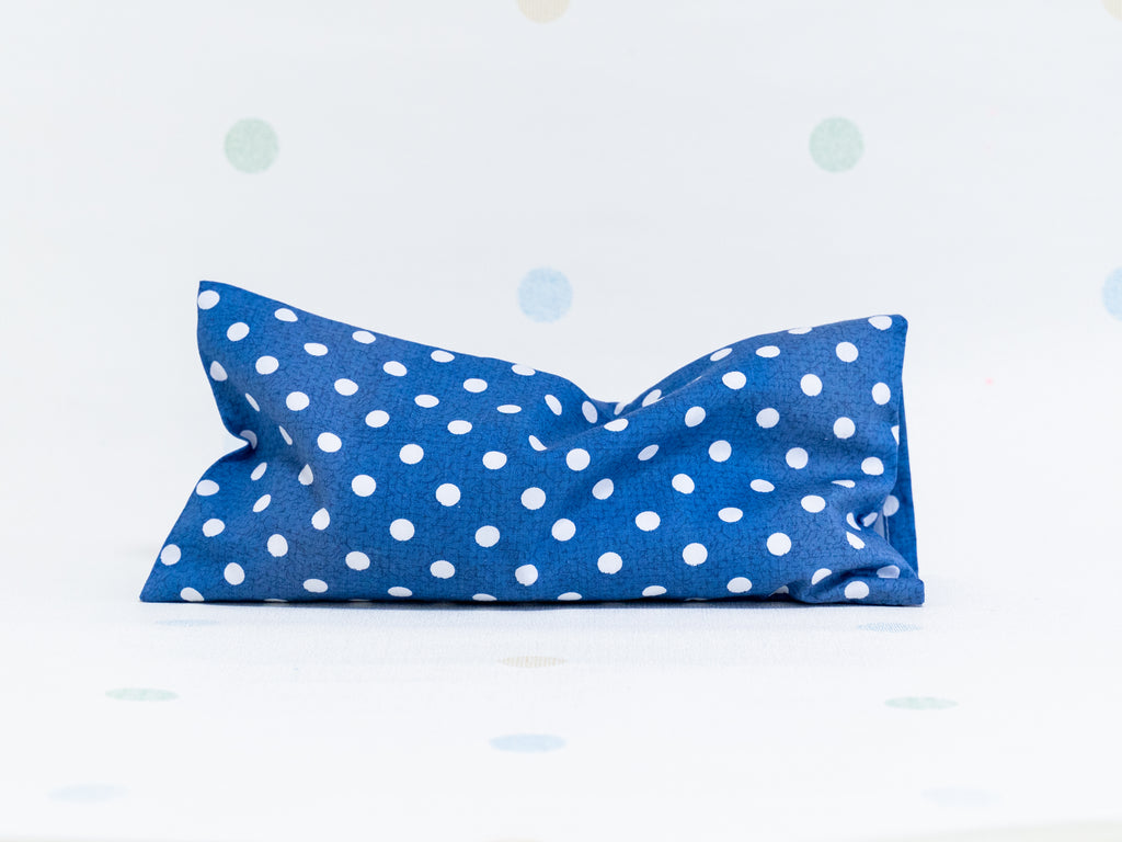 Beansprout Husk Pillow - Navy Dots