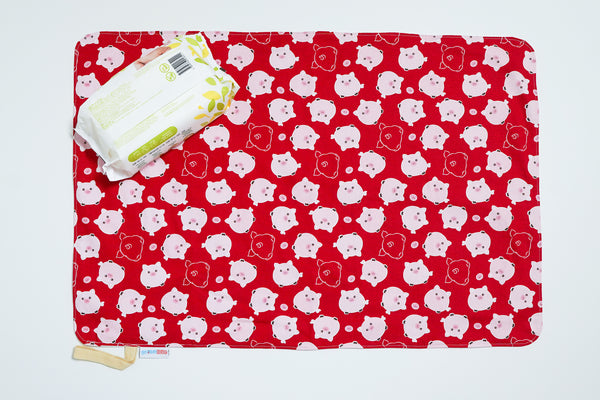 Waterproof Changing Mat - Red Piggy (Large)