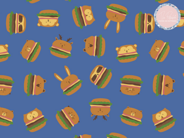 Beansprout Husk Pillow - Animal Burgers