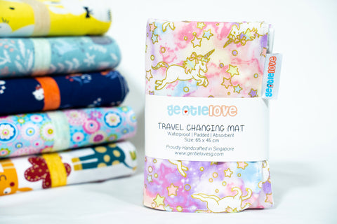 Waterproof Changing Mat - Glittery Unicorns
