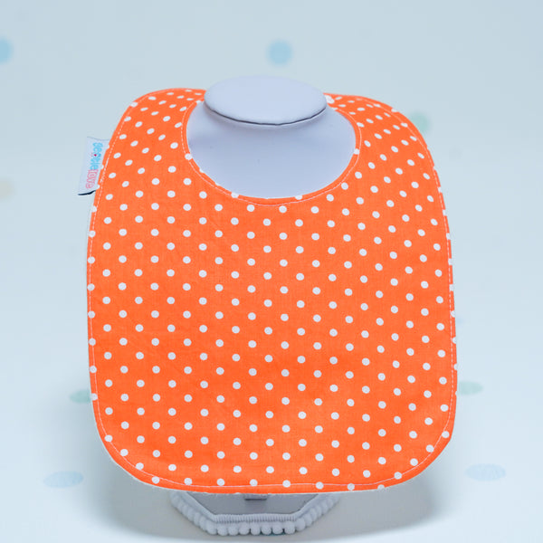 Baby Bib - Polka Dots (Orange/White)