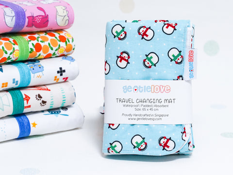 Waterproof Changing Mat - Snowy Penguins