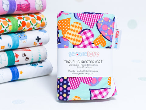Waterproof Changing Mat - Hearts (Large)