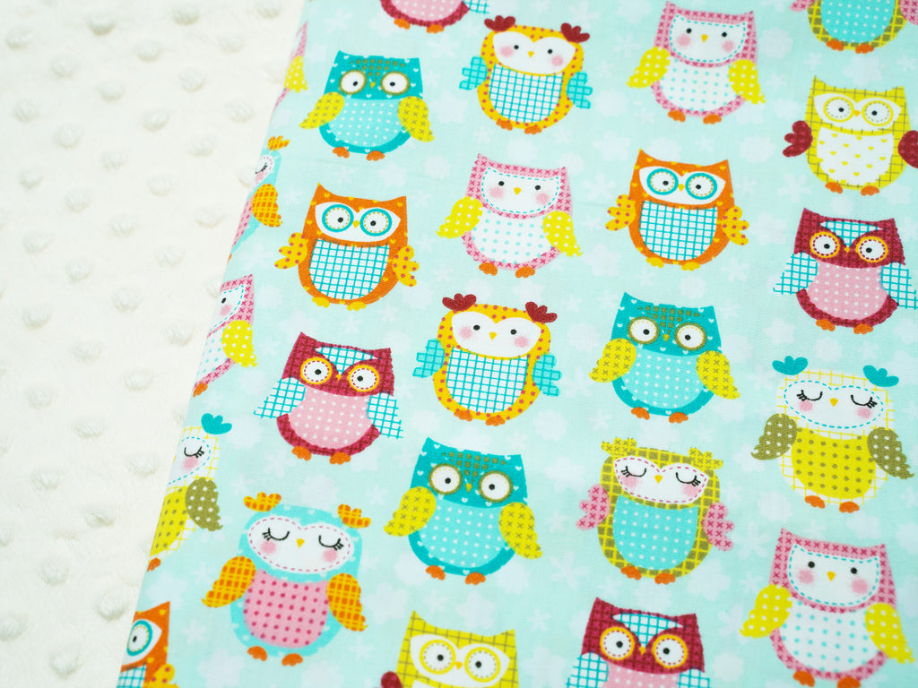Minky Blanket - Playtime Owls