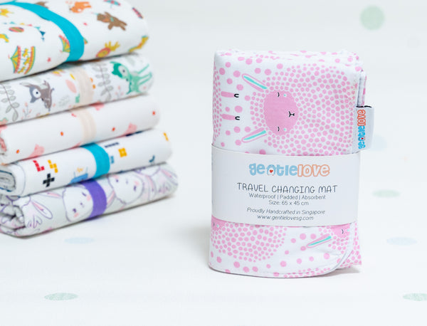Waterproof Changing Mat - Baa Baa Pink