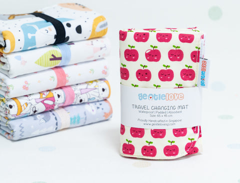 Waterproof Changing Mat - Smitten Apples (Large)
