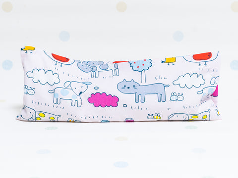 (BACKORDER) Beansprout Husk Pillow - Whimsical Animals Pink