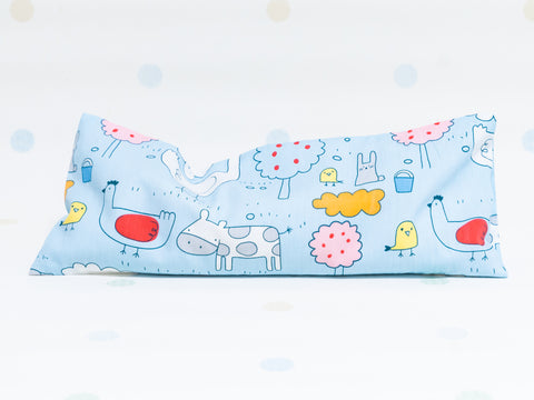 Beansprout Husk Pillow - Whimsical Animals Blue (Traveller)