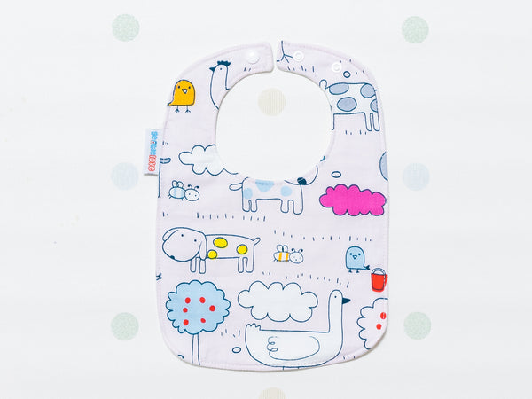 Baby Bib - Whimsical Animals Pink